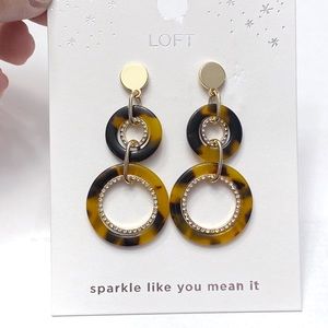Tortoiseshell Print Earrings with Crystal Accents by Loft